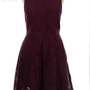 The Limited Sleeveless Lace Wine Colored Dress Size 10